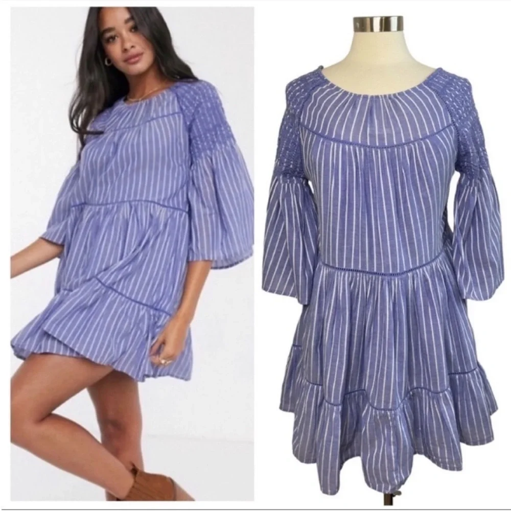 FREE PEOPLE Lola Boho Embroidered Mini Dress size XS